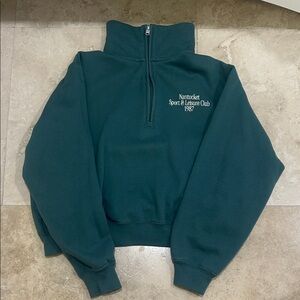 Hollister Teal Half-Zip Pullover